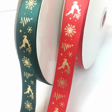 圣诞节礼物包装丝带绸带缎带礼品盒手工diy装饰雪花树织带