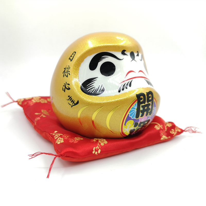 [一件代发]日本达摩陶瓷摆件七彩达摩存钱罐储蓄罐陶瓷招财猫10cm