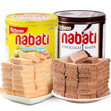 印尼进口丽芝士nabati纳宝帝奶酪味威化饼干300g大礼包网红零食品