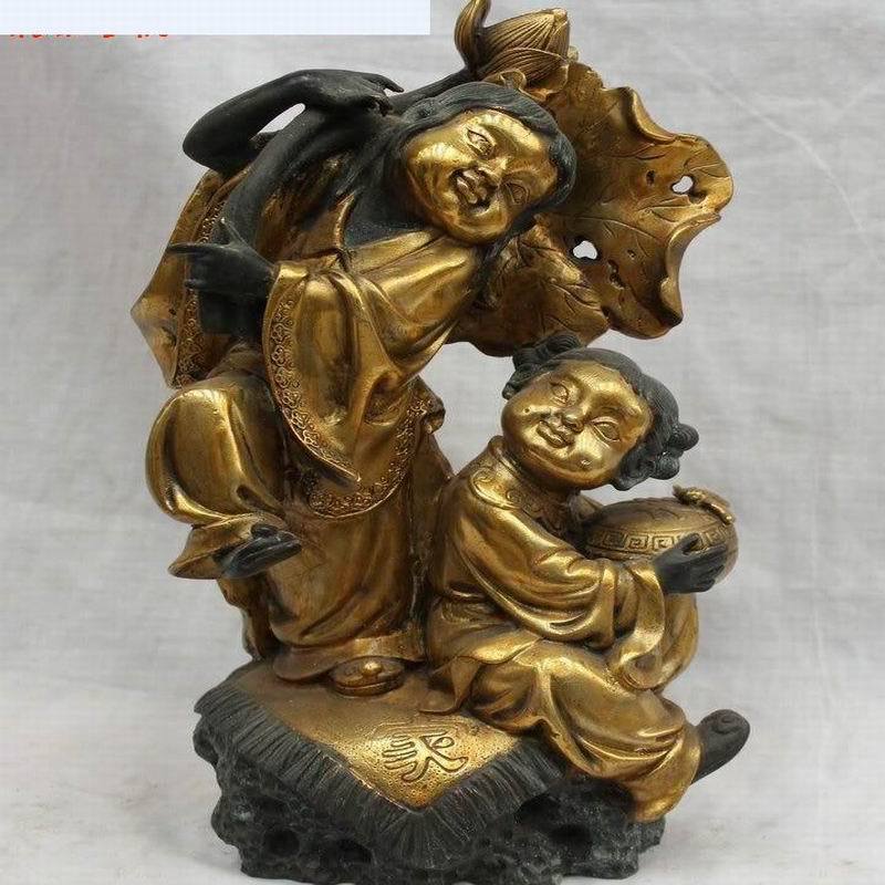 园林铜雕塑二仙铜像雕像 公园绿地景观装饰人物铸铜雕塑-阿里巴巴