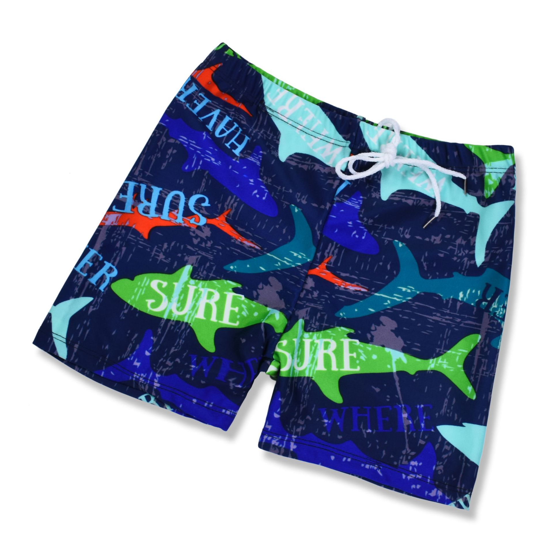 儿童泳衣男童中大童分体游泳衣宝宝男鲨鱼卡通泳裤套装小孩泳装