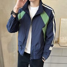 日系工装服立领休闲男夹克百搭棒球cityboy复古宽松外套纯色秋季