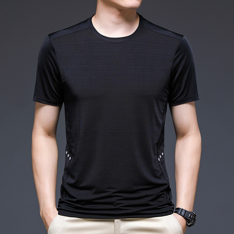 2022冰丝男装夏季短袖t恤男士休闲薄款男体恤运动速干健身跑步t恤