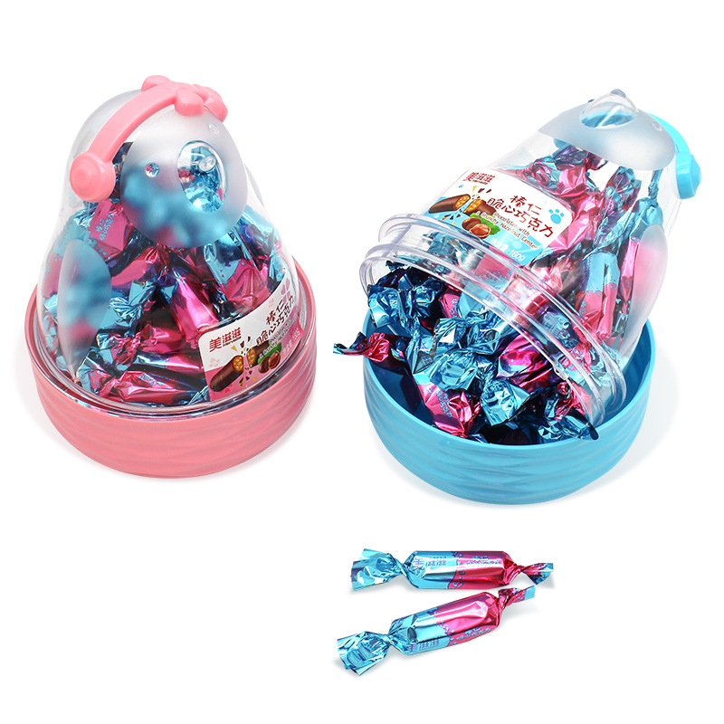 金帝美滋滋榛仁脆心巧克力160g创意卡通形象校园零食巧克力批发