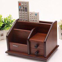客厅茶几桌面收纳盒 多功能遥控器木质免组装床头遥控器盒
