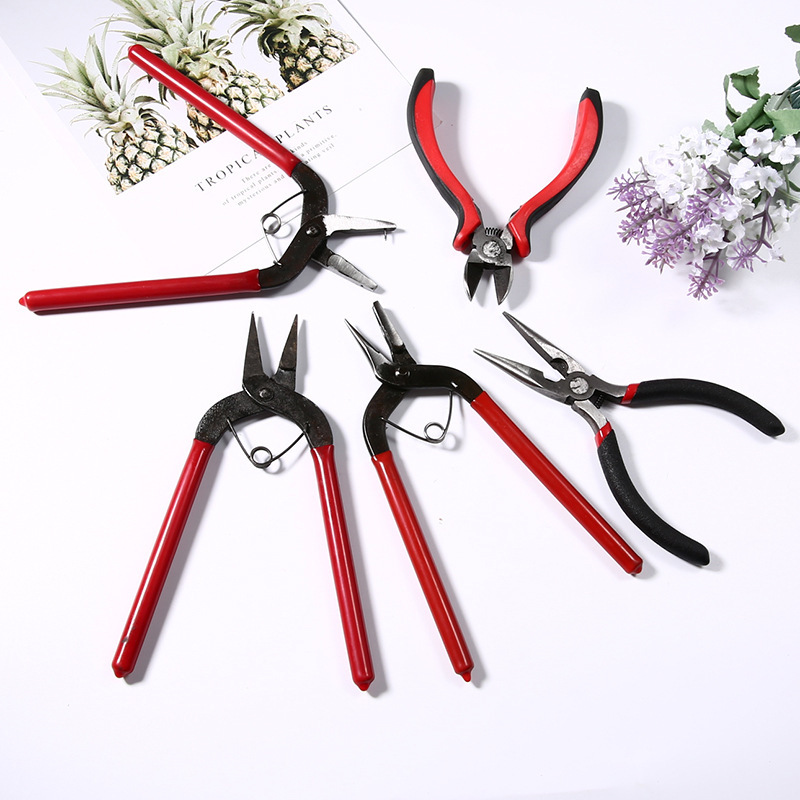 手工制作工具尖嘴钳子钛钢韩国剪刀 diy手作夹孔挂圈弯九字针工具