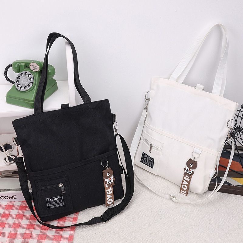 新款民族风帆布托特包斜挎拉链补习专用双肩包单肩包卡通包儿童包