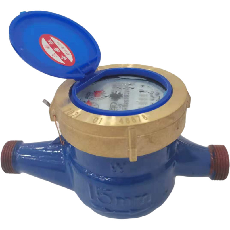 Factory Supply All-Iron Mechanical Water Meter LXs Rotor Water Meter 4 Points 6 Points Copper Connection Copper Hood Rotary Wing Mechanical Water Meter