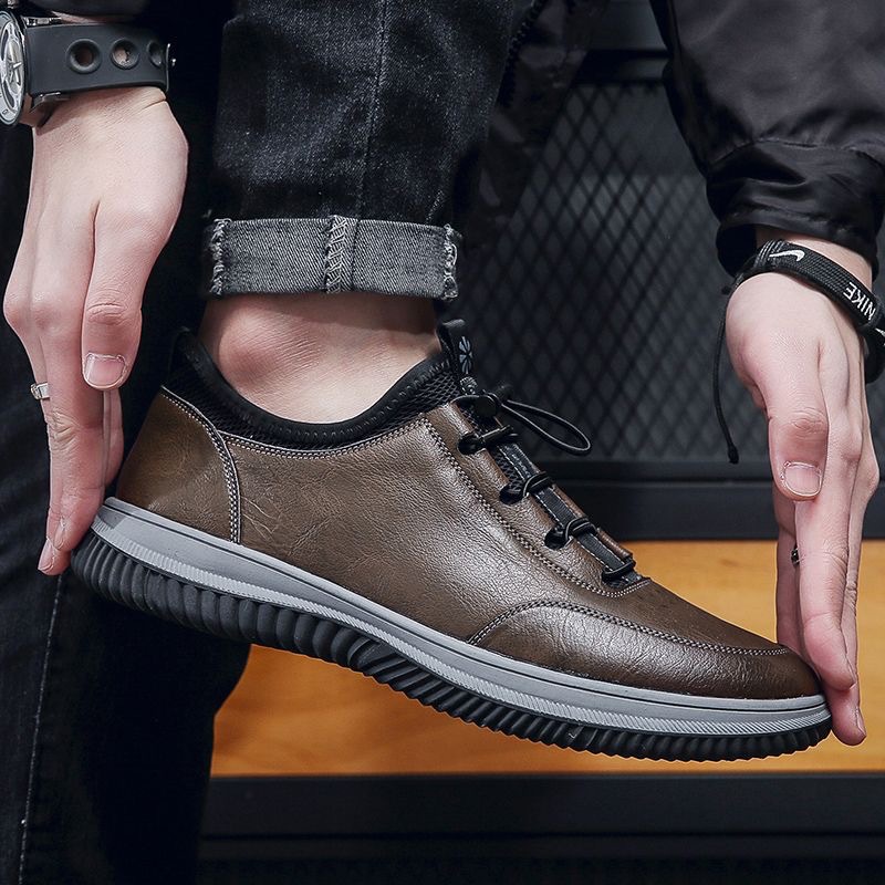 [One Piece Dropshipping] New Men's Leather Shoes Casual Fashion Trends Driving Shoes Handsome Men's Shoes Men's Soft Bottom Fashion