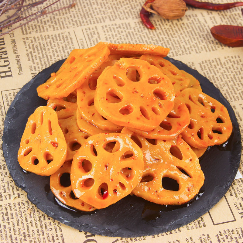 偶哥脆藕片零食黑鸭香辣麻辣小吃下饭菜莲藕休闲网红卤大包装热销