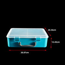 pp双层储物零件箱美术颜料收纳盒半透明大号塑料塑胶分格工具箱