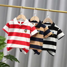 儿童刺绣鸭条纹POLO衫童装简约潮短袖T恤boy Children's T-shirt