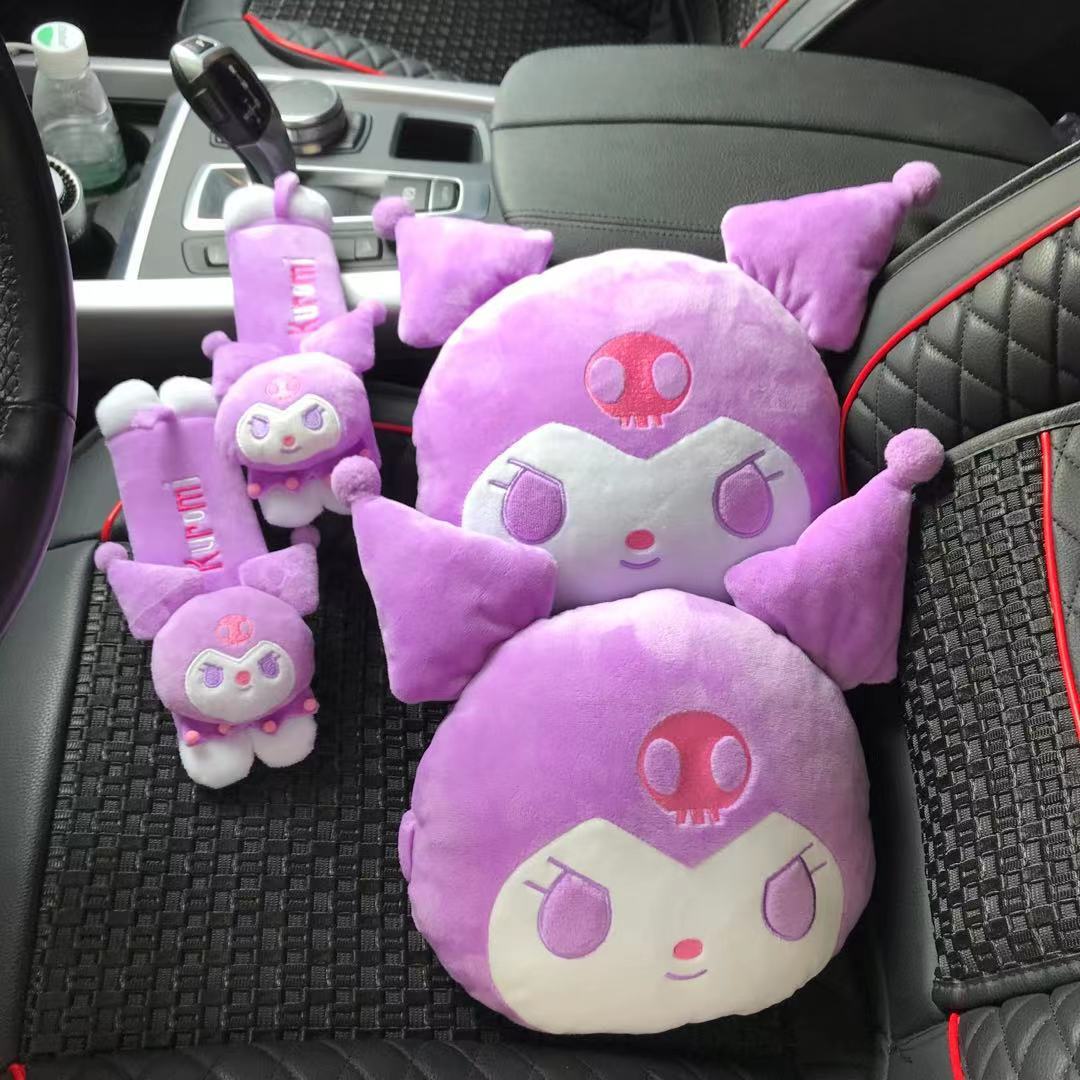 Factory Direct Supply Car Supplies Cartoon Car Headrest Neck Pillow Cute Plush Toys Waist Pad Car Seat Cushion in Stock