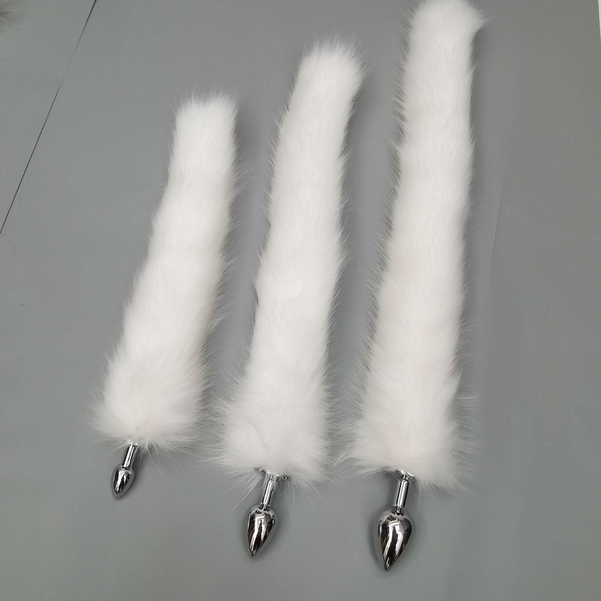 情趣用品白狐狸尾巴肛塞女用品性用具金属后庭塞人造尾巴成人玩具