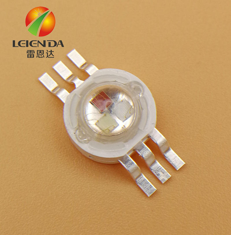 定制rgb三色大功率灯珠 3w芯片led六脚红绿蓝二极管 七彩光源灯珠