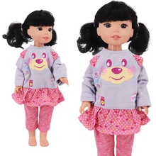 新款14寸美国女孩娃娃配件裙子AliveBabya娃娃玩偶衣服连体裙批发