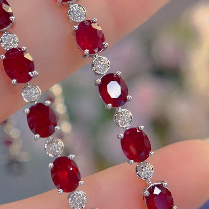 8克拉鸽血红宝石手链真金真钻配国际证书-阿里巴巴