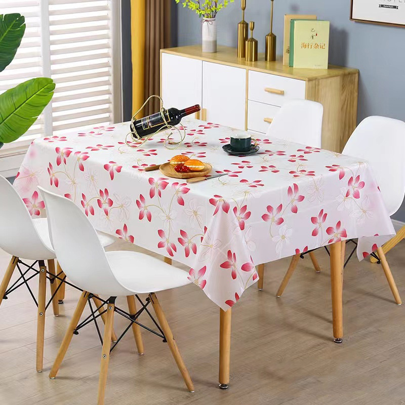 Peva Simple Waterproof Oil-Proof Tablecloth Dining Table Cloth Household Living Room Nordic Coffee Table Table Mat Tablecloth in Stock Wholesale