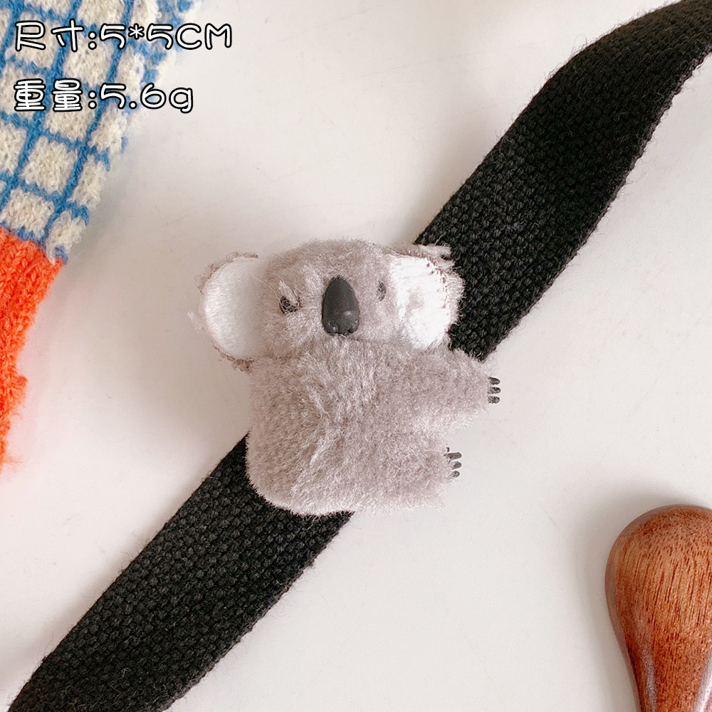 Small Kaola Hairpin Plush Stereo Brooch Autumn and Winter Cartoon Cute Koalas Fringe Clip Side Clip Hairware