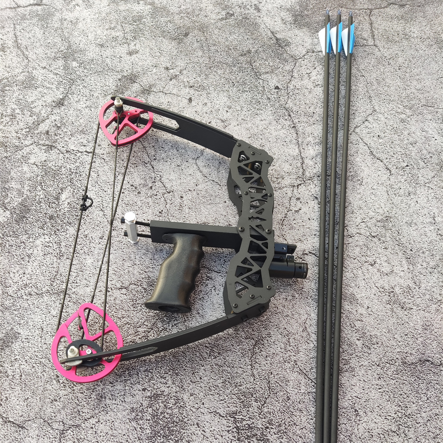 金属迷你复合弓升级版黑鹰x可调磅数射箭器材小型射鱼弓箭滑轮弓