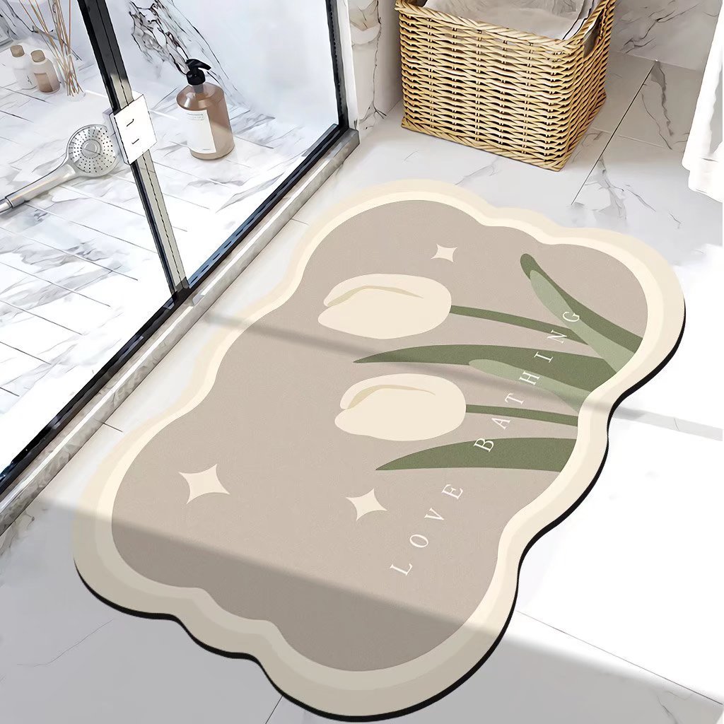 Bathroom Mats Home Room Toilet Door Mat Non-Slip Quick-Drying Floor Mat Carpet Bath Diatom Ooze Absorbent