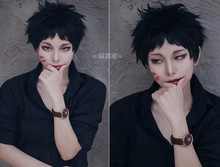 排球少年 赤苇京治 黑色 短发反翘cosplay假发