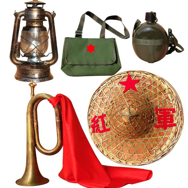 红军道具木木刀成人八路军冲锋号草鞋演出斗笠影视抗战纪念品家装