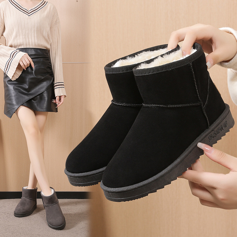 Women's Snow Boots Short Tube Velvet Thickening Thermal Cotton Shoes Non-Slip New Winter Shoes Female Student Korean Style Women's Shoes