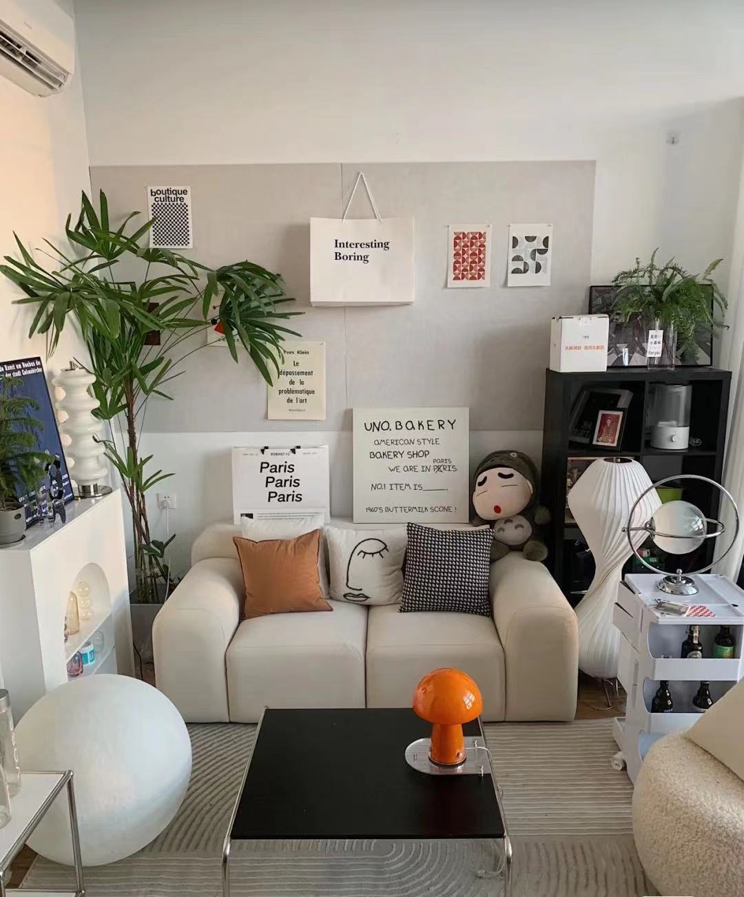 北欧布沙发小户型简约现代小红书客厅影楼创民宿豆腐模块绒布沙发