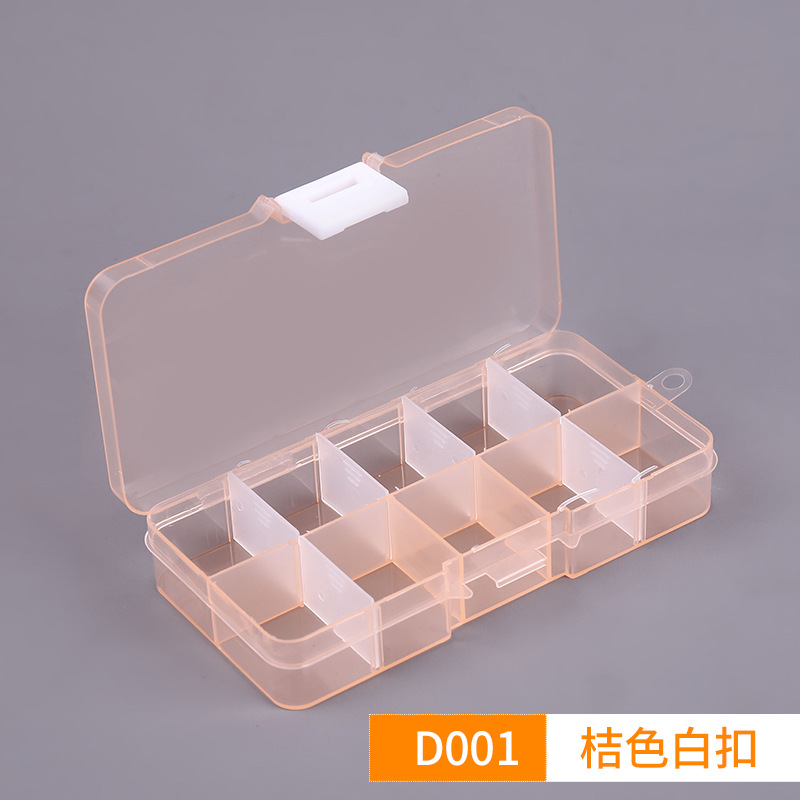 Transparent Pp10 Grid Detachable Plastic Box 10 Grid Jewelry Organize Storage Storage Box Electronic Components Fishing Gear Small Box