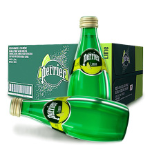 Perrier巴黎水含气矿泉水330ml青柠柠檬原味苏打水气泡水饮料