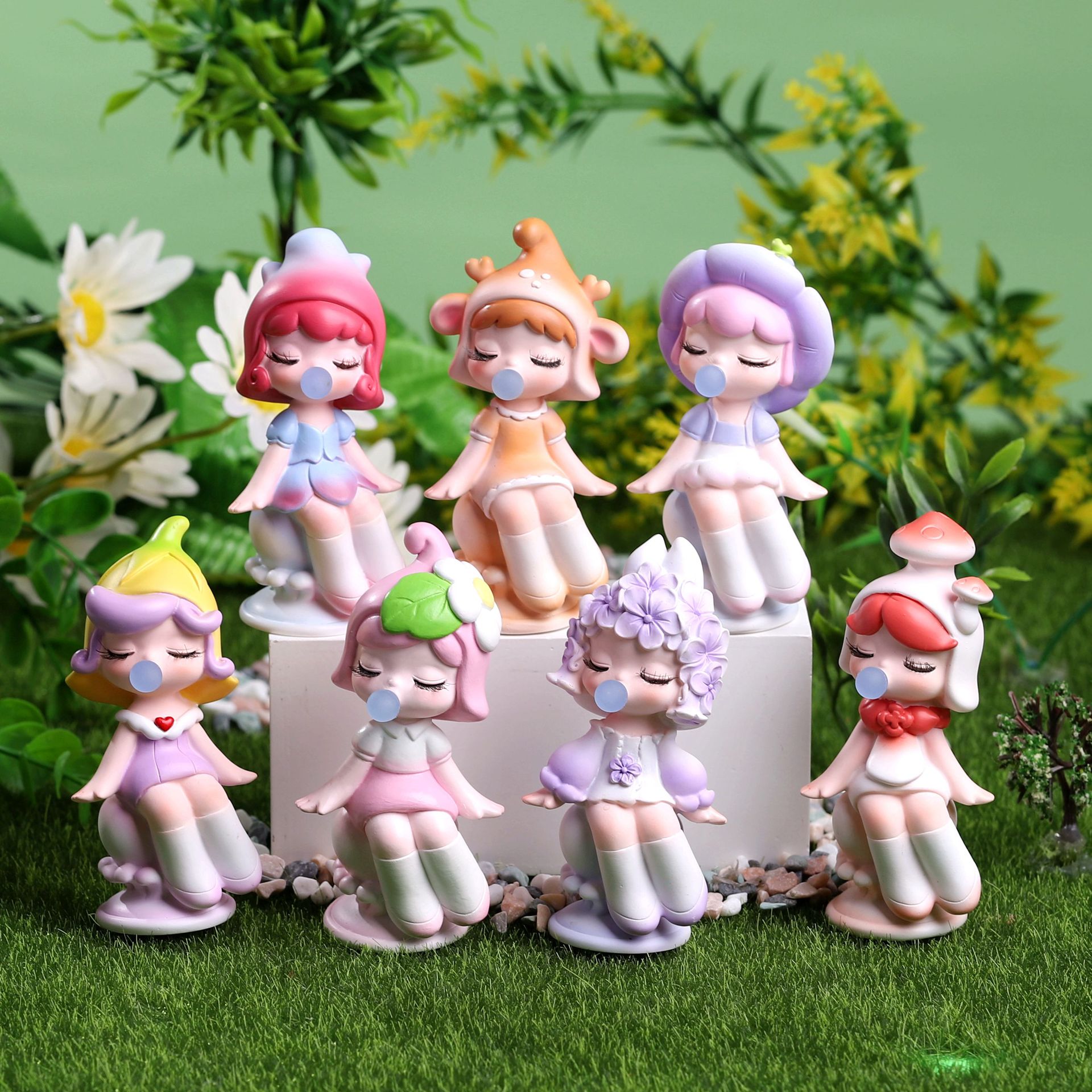 潮玩盲盒手办花仙子可爱女孩桌面树脂摆件学生礼品情人节礼物创意