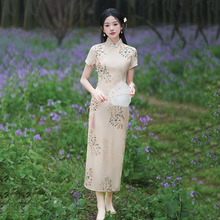 纳春Nitree新款年轻款女日常可穿复古修身传统八扣改良连衣裙