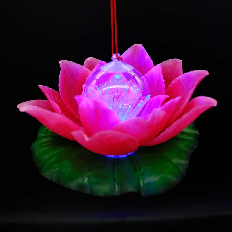 Portable Lotus Lamp Colorful Light Optical Fiber Lotus Lamp Hanfu Ancient Style Portable Decoration Lotus Lamp Photography Props