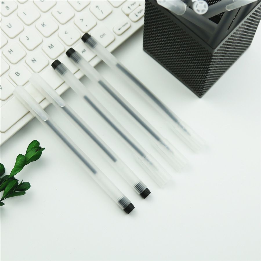 Gel Pen Customized Logo Advertising Signature Pen 0.5 Black mm Syringe Water-Based Refill Pp Material Pen Holder