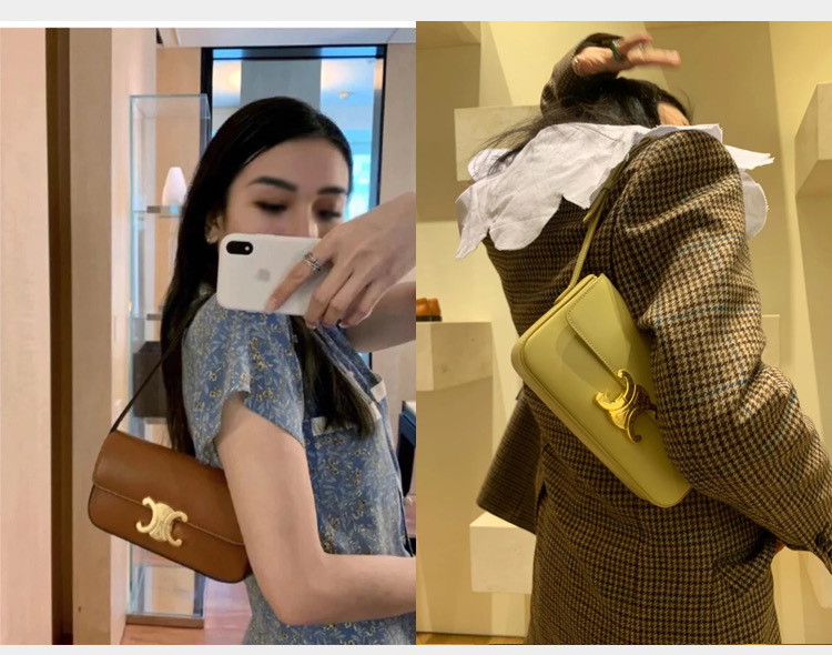 lisa 同款凯旋门迷你法棍腋下包豆腐包锁扣复古单肩box中古腋下包