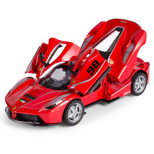 1:32仿真法FXXK跑车模型拉利儿童汽车玩具男孩合金回力声光车摆件