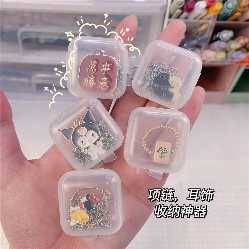 Jewelry Storage Box Ornament Multi-Functional Pill Box Transparent Good-looking Small Box Female Student Small Object Portable