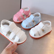 叫叫鞋宝宝凉鞋镂空透气婴儿鞋防滑软底0-2岁宝宝鞋夏季包头