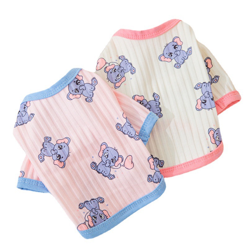 22 New Puppy Dog Full Printed Elephant Bottoming Shirt Cat Thin Sweater Small and Medium-Sized Dogs Pet Clothes Wholesale