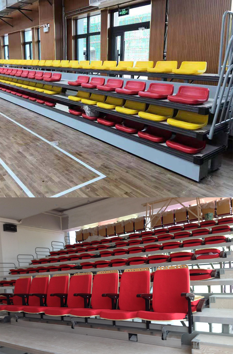 体育场看台椅户外观众椅塑料靠背椅子电动伸缩座椅剧场活动椅西安