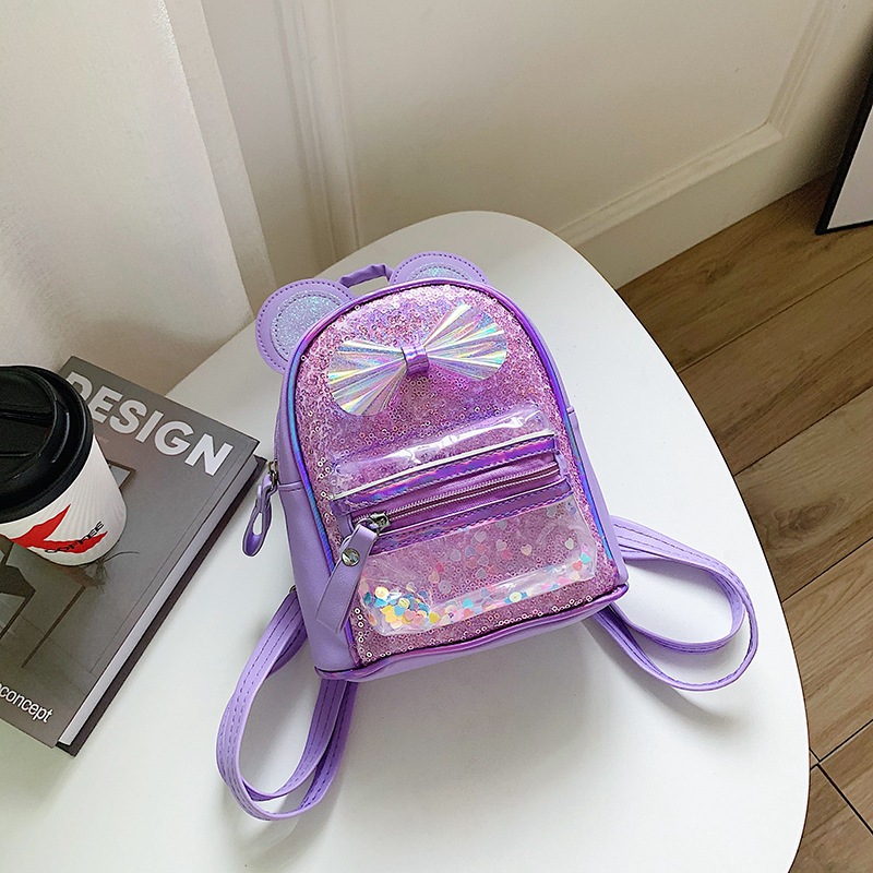 Children's School Bag Sequin Backpack Colorful Shiny Girl Cute Cartoon Stylish Princess Bag Small Bookbag