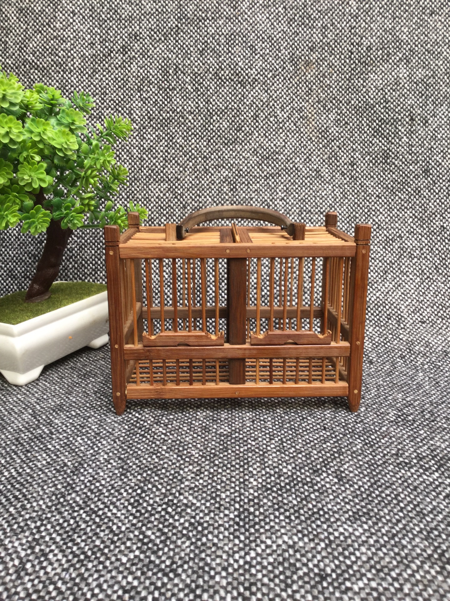 蝈蝈笼竹制蚂蚱笼手工蛐蛐鸣虫竹笼爬虫斗虫藏品老头小孩竹蛉公园