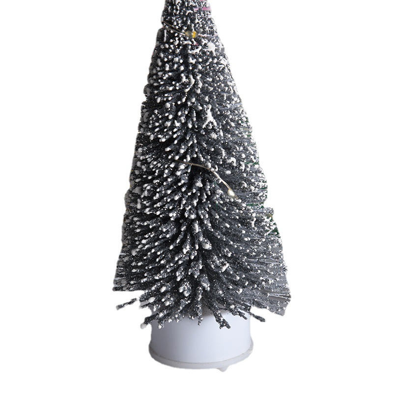 New Luminous Mini Christmas Tree Set Wooden Pendant Christmas Desktop Decoration Christmas Hanging Ornaments for Decoration
