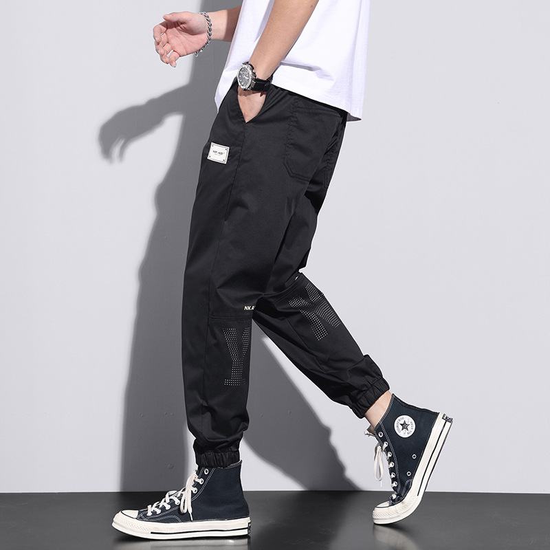 Pants Men's Spring and Summer Cotton Casual Pants Men's Loose Ankle-Tied Thin Men's Pants Men's Sports Pants Men's Trousers Tide