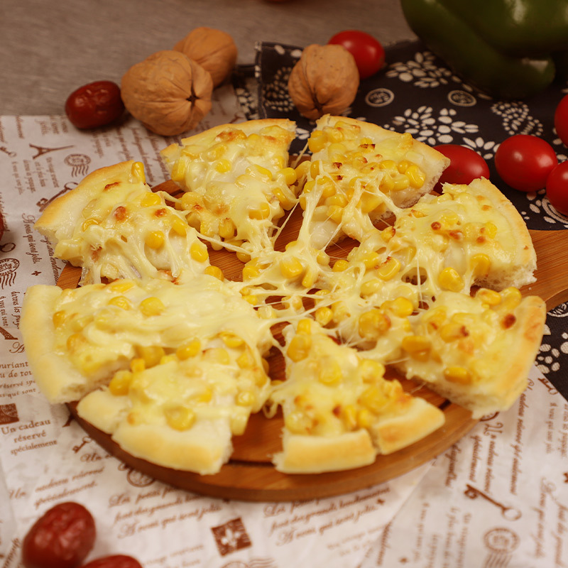 工厂生产批发早餐即食香酥玉米披萨 马苏里拉芝士pizza半成品披萨