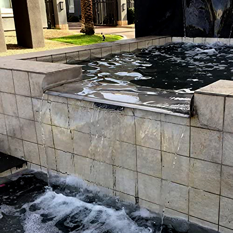 不锈钢流水板流水幕墙瀑布出水口室内外庭院阳台鱼池造景流水槽