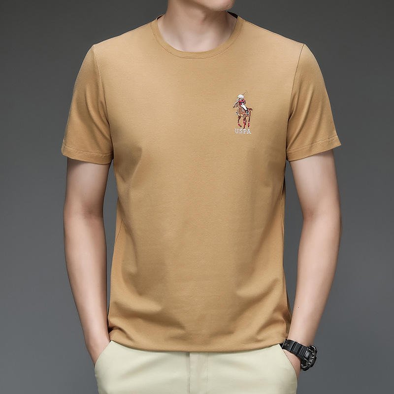 保罗牧马人夏季polo衫男短袖丝光棉时尚体恤青年休闲印花t恤