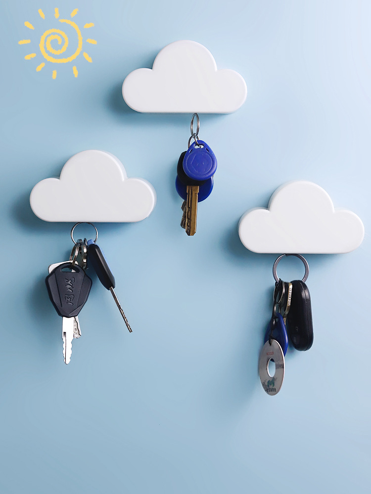 门口挂钥匙云朵磁铁吸创意家用进门挂墙放钥匙磁性壁挂式收纳摆件