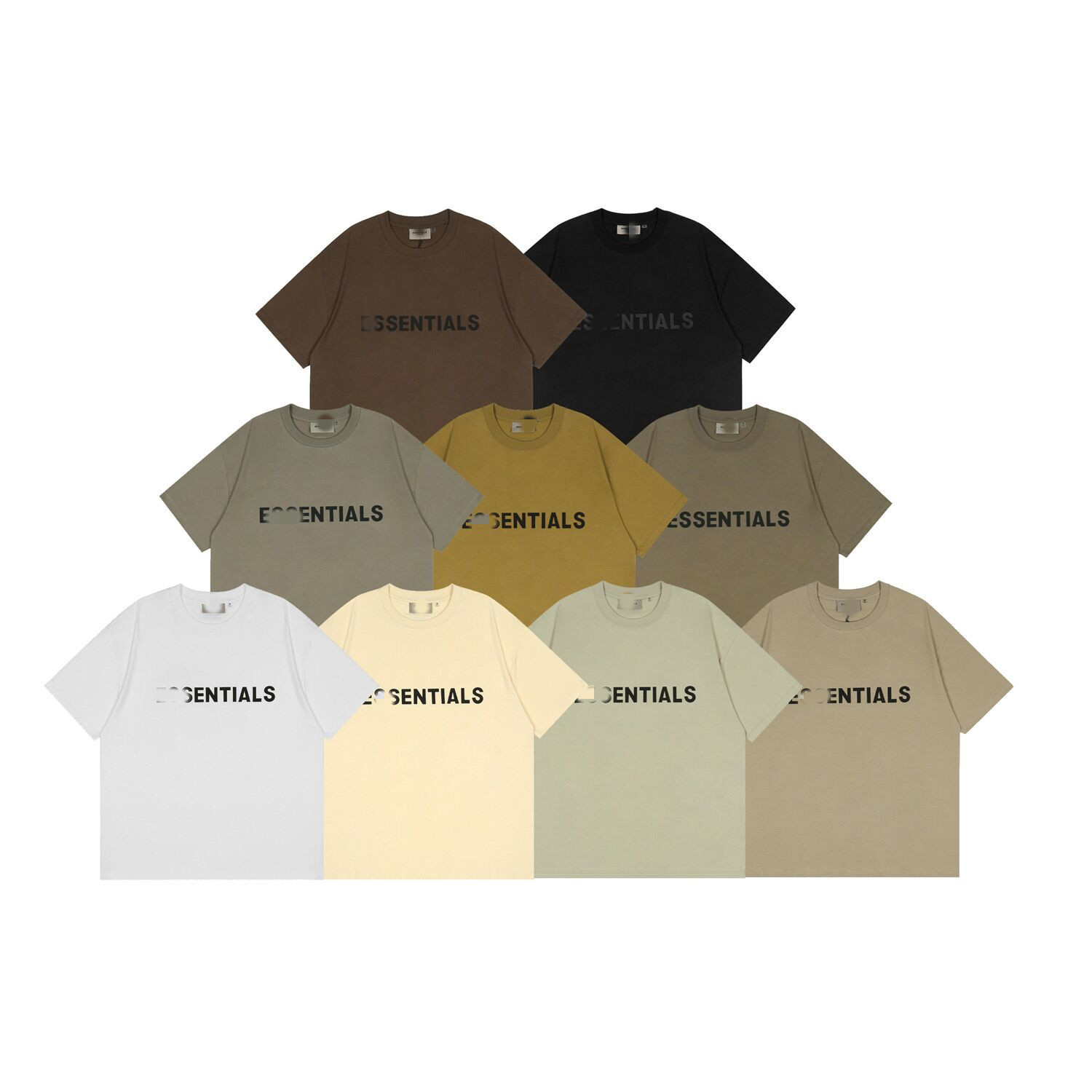 欧美潮牌高街复线fog字母立体印花短袖男女情侣同款宽松休闲t恤